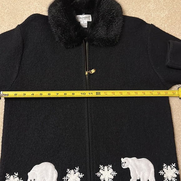 Beautiful 100% wool Eminent by Lisa zip front jacket/sweater size L - Picture 9 of 13